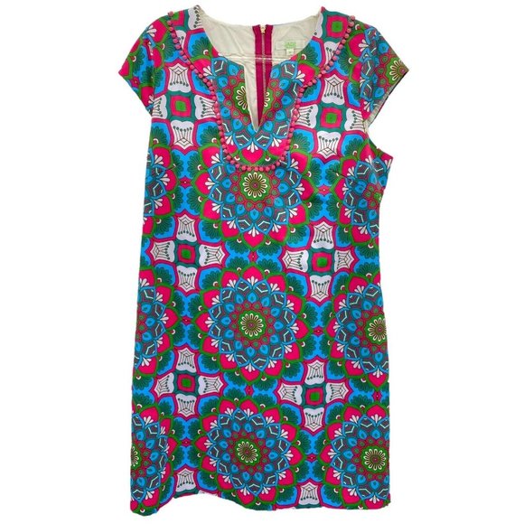 Jade Dress Women’s Medium Turquoise Pink‎ Green Sheath Sleeveless Zip Up - Picture 1 of 8